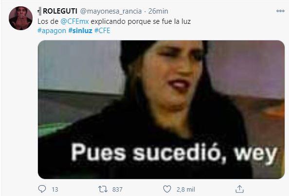 Se fue la luz en México pero los memes no podían fallar 8