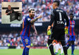 Messi y Alves tuvieron una dura rivalidad mientras el arquero estuvo en Valencia (AFP)