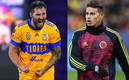 James Rodríguez intercambió playera con Luis Quiñones en Colombia. (FOTO: Mexsport/AFP)
