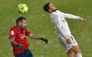 El equipo merengue fue a disputar su partido de Liga ante Osasuna en Pamplona pese a la nevada. Foto: AFP