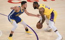 Los Lakers no pudieron rescatar el juego ante Warriors (AFP)