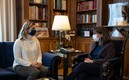 La presidente de Grecia, Katerina Sakellaropoulou, recibió a Bekatorou para platicar del tema. Foto: AFP