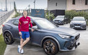 El portero del FC Barcelona, Marc-André Ter Stegen en un acto con CUPRA, coche oficial del club blaugrana.