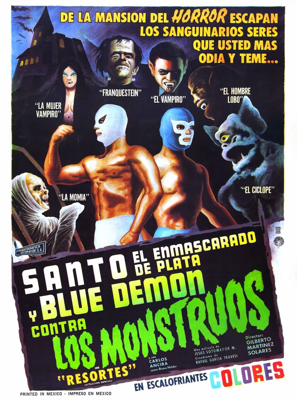 Santo y Blue Demon contra los Monstruos (1970) | La rivalidad en el ring no fue impedimento para que estos gladiadores compartiera la pantalla grande.