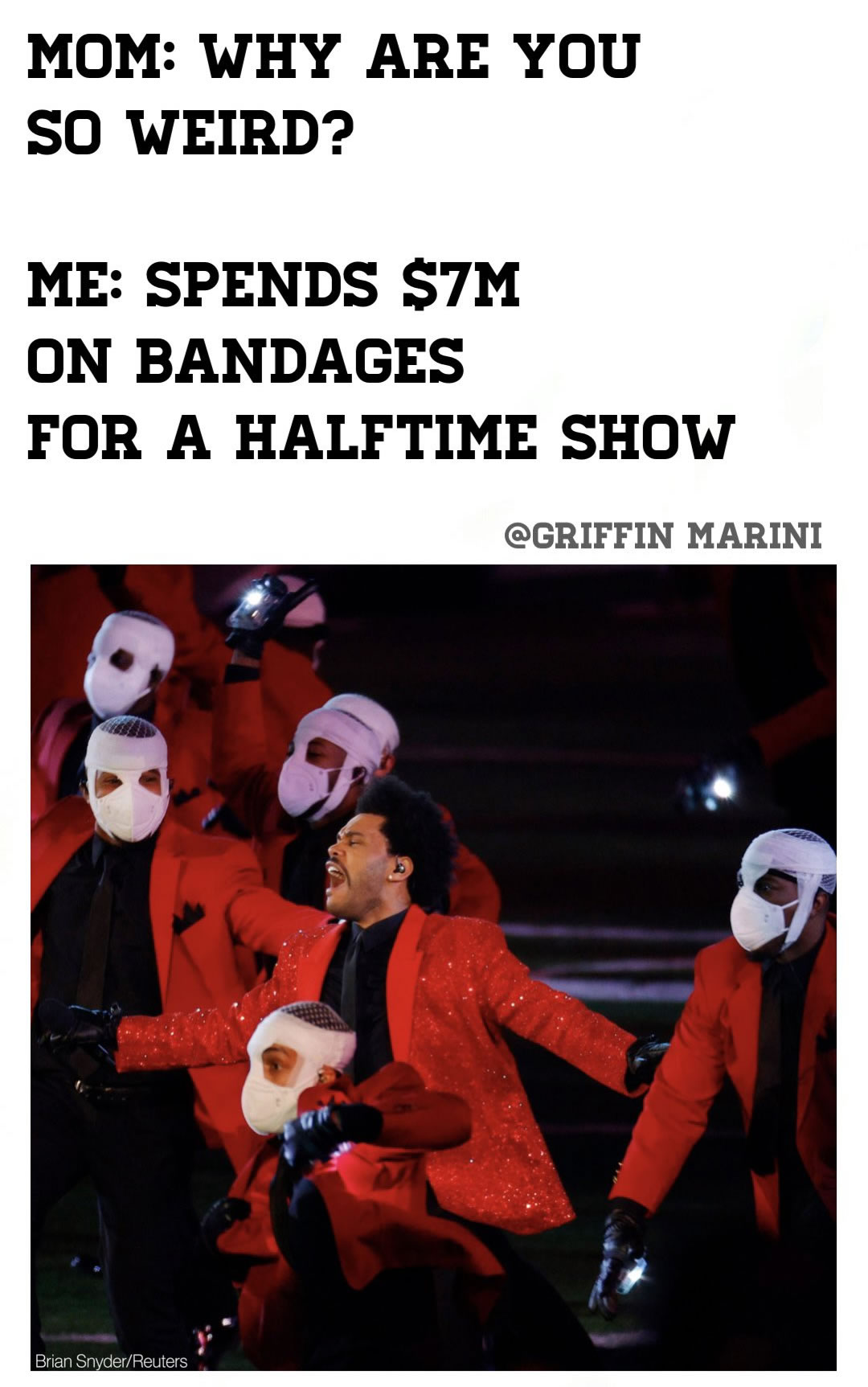 The Weeknd es el cliente de los memes por el show de medio tiempo del Super Bowl.
