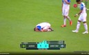 Los compañeros del Morro García desconsolados en el terreno de juego. Foto: Captura de Pantalla.