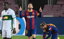Messi marcó doblete. (AFP)