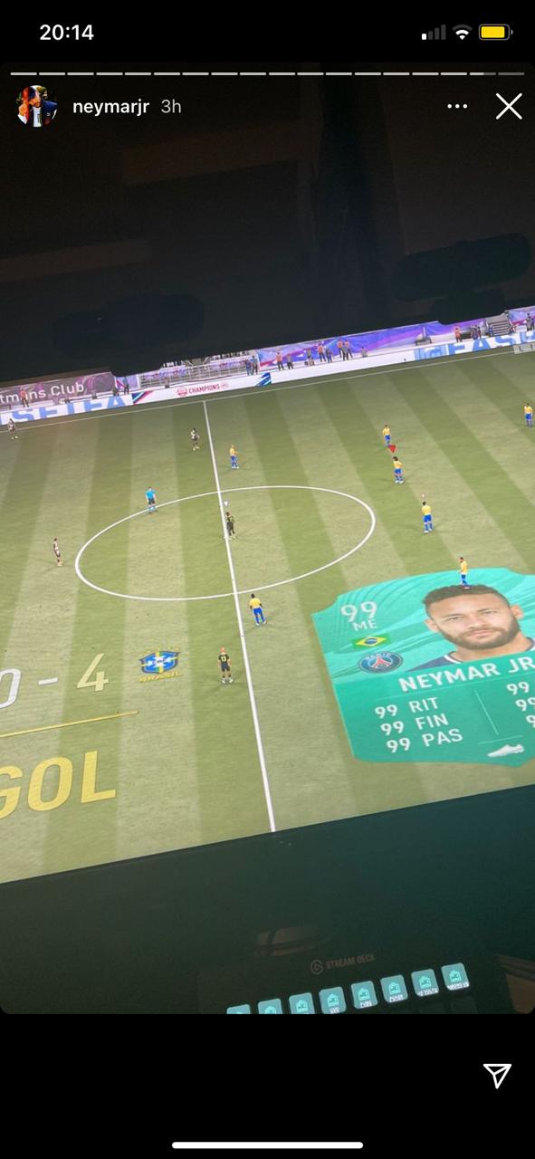 Neymar presumió su puntaje en FIFA que le dio EA Sports