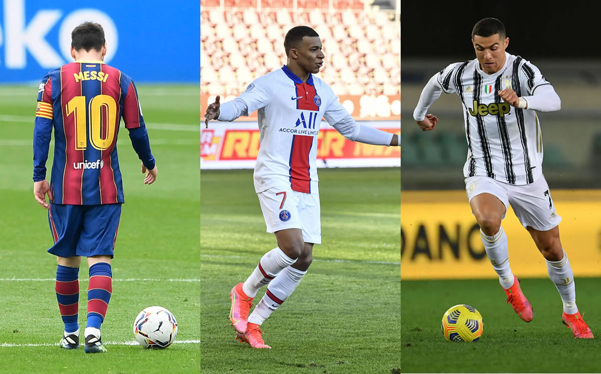 Mbappé, con el potencial de alcanzar a los astros Messi y Cristiano (AFP)