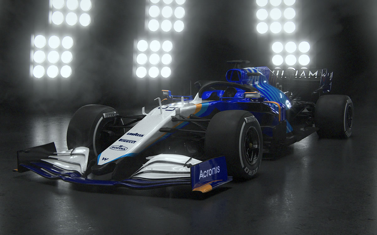 Williams y su FW43B que correrá Latifi y Russell