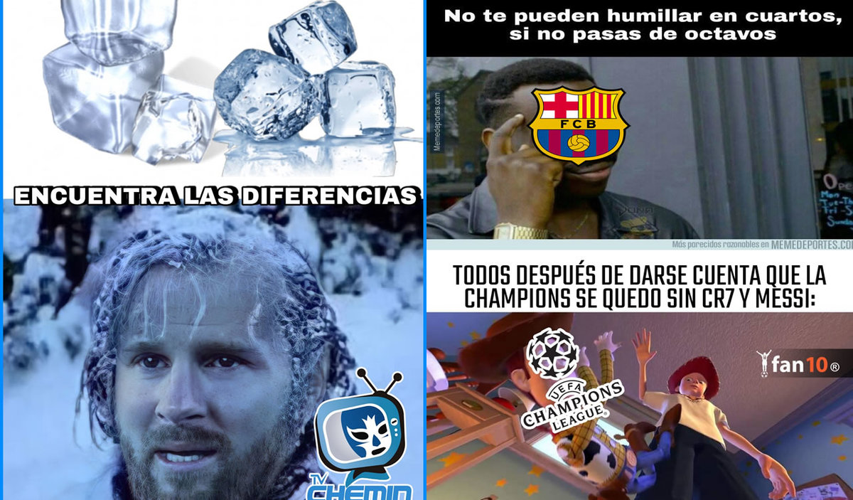 Los memes despiden a Messi y Cristiano de la Champions