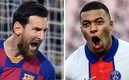 Mbappe y Messi son dos referentes del futbol mundial. FOTO: AFP.