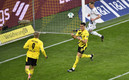 Reinier festeja su gol con Haaland. (FOTO: AFP)