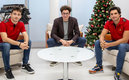 Charles Leclerc, Mattia Binotto y Carlos Sainz.