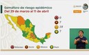 Son ya siete entidades federativas las que están en riesgo bajo; el centro del país en riesgo alto. Foto: Gobierno Federal.