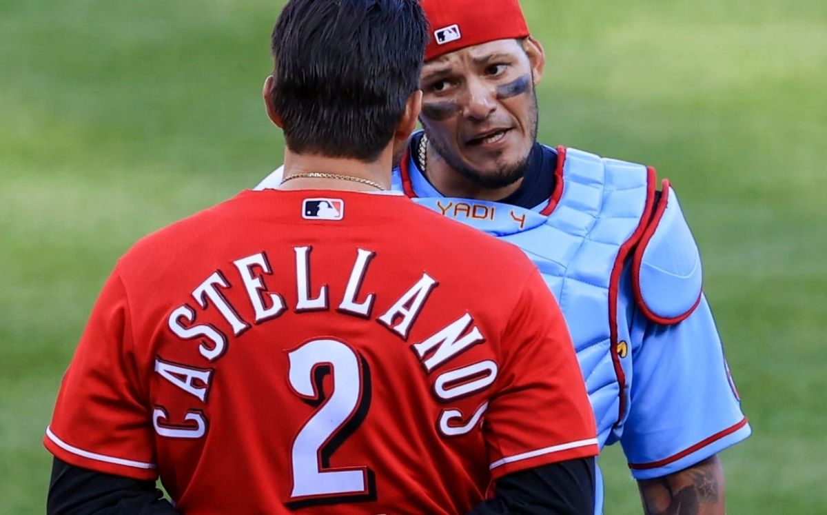 Castellanos y Molina se encararon durante el juego del sábado. (Foto: MLB.com)