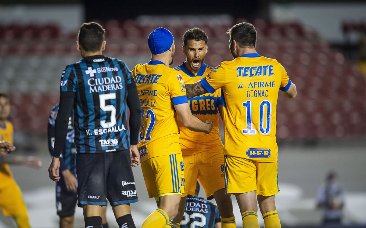 Querétaro vs Tigres (0-1). Los felinos ganan y se meten en la pelea
