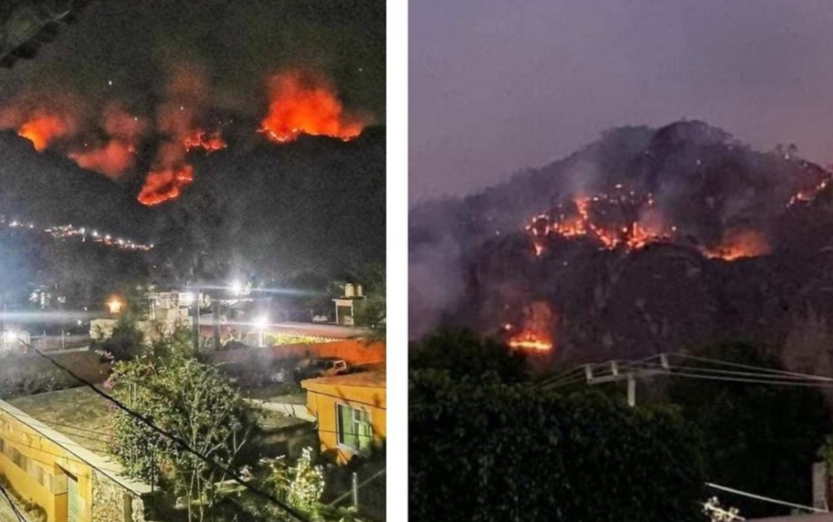 Una vez más, el cerro del Tepozteco se ha visto envuelto en llamas