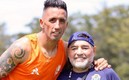 Lucas junto a Diego en un entrenamiento con Gimnasia y Esgrima. Foto: Twitter Lucas Barrios