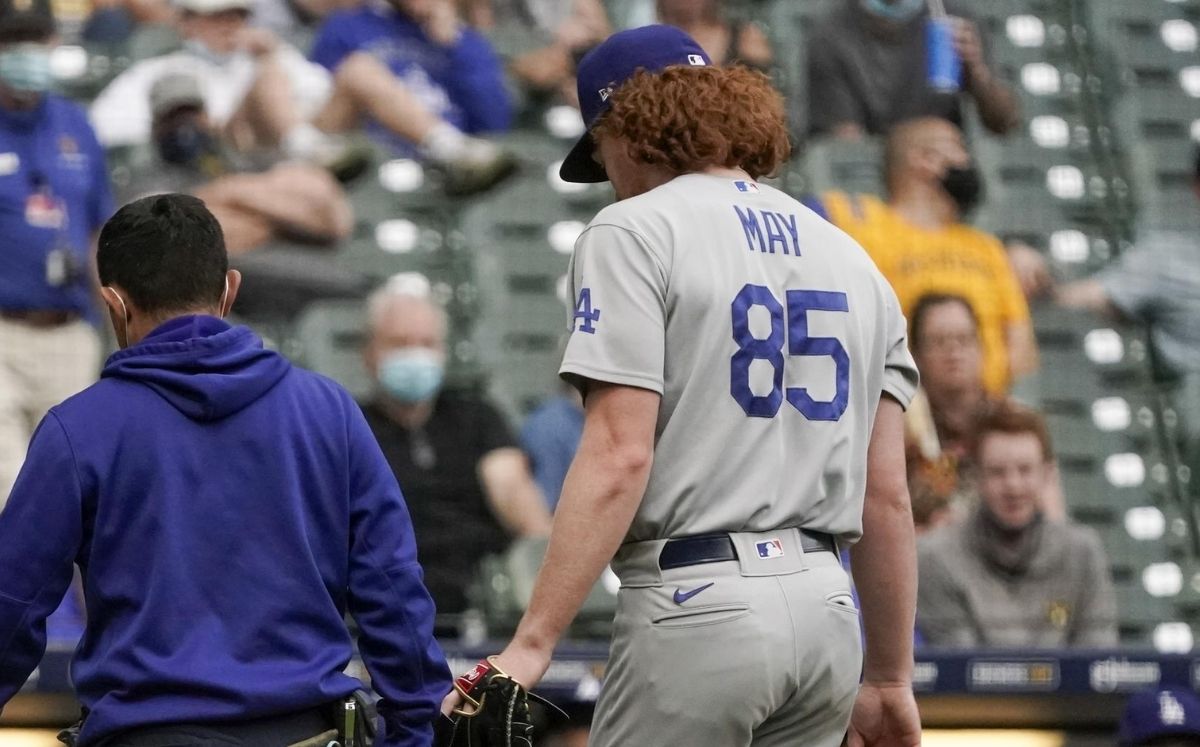 Dustin May estaba proyectado como uno de los abridores de Dodgers este 2021. (AP)