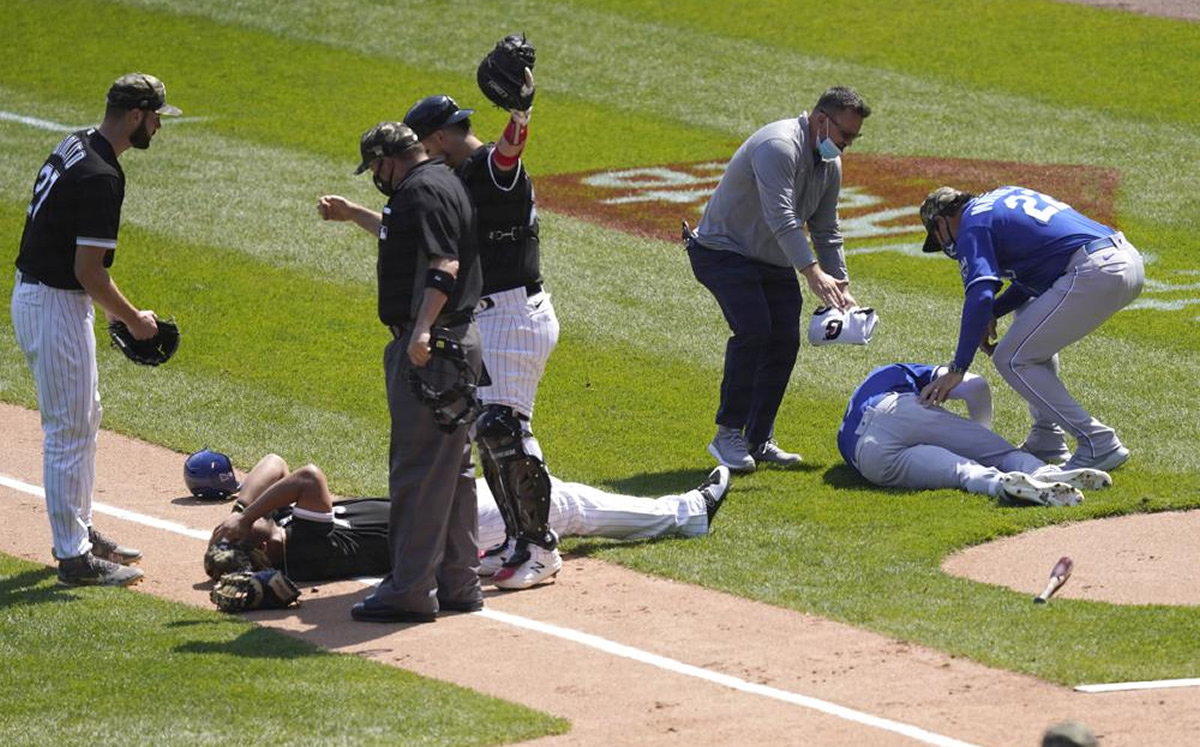 ¡VIOLENTO GOLPE! Así chocaron Abreu y Dozier [VIDEO]