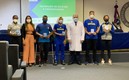 Los atletas brasileños que ya recibieron la vacuna Pfizer. Foto: Twitter Marcelo Queiroga