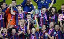 Las catalanas fueron mucha pieza en la final de la Champions League Femenil. FOTO: Reuters.
