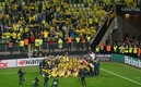 Villarreal celebró con los pocos aficionados que pudieron estar en Polonia. Foto: Reuters