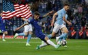 Christian Pulisic ingresó de cambio en el segundo tiempo. FOTO: Reuters.