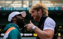 Floyd Mayweather y Logan Paul se verán las caras en el ring el próximo domingo. FOTO: AFP.