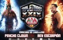 Psycho Clown vs Rey Escorpión, máscara vs cabellera en Triplemanía