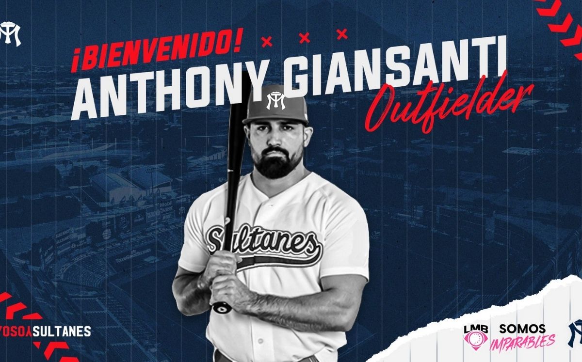 Anthony Giansanti está en su primera temporada en la LMB. (Sultanes.com.mx)