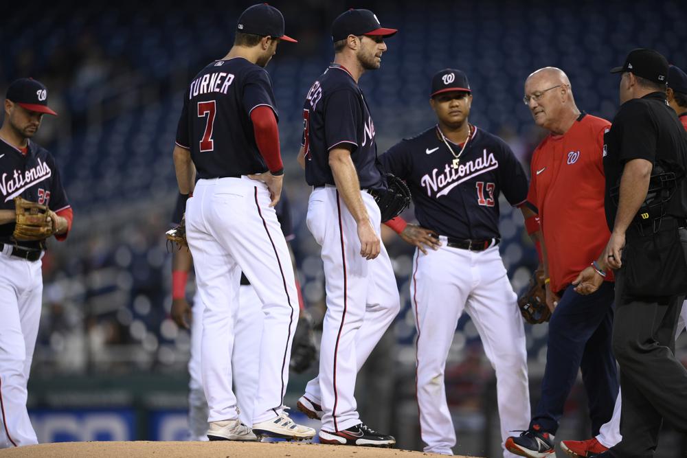 ¡ATENCIÓN! Max Scherzer sale lesionado en la primera entrada