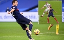 Pavard quedó KO después del impacto de Robin Gosens (FOTO:;AFP)