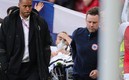 Eriksen reaccionó antes de salir del estadio en la Euro. Foto: AFP