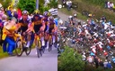 El Tour de Francia 'se detuvo' por unos minutos tras el accidente. (Foto: Twitter)