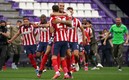 Celebración del Atlético de Madrid tras ganarle al Valladolid. Foto: AFP
