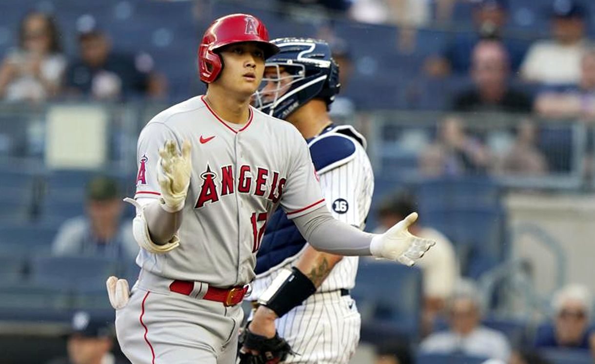 Shohei Ohtani llegó a 26 home runs y los Angels le ganan a los Yankees