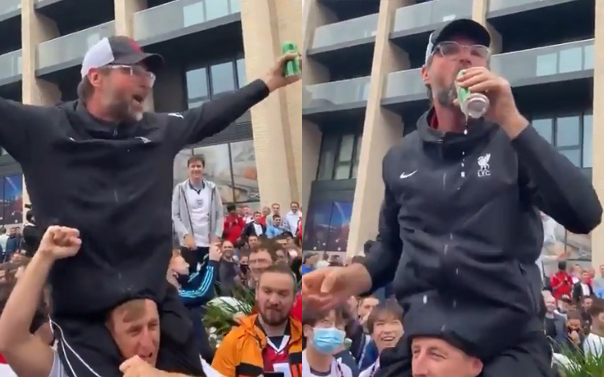 Doble de Jurgen Klopp festeja con cerveza en la Euro 2021 | VIDEO - Vimarsana News