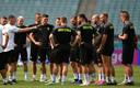 República Checa preparando su partido contra Dinamarca. (FOTO: AFP)