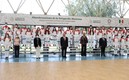 AMLO abanderó a la delegación mexicana. Foto:  Conade