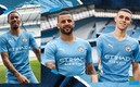 Así se ve la nueva playera de juego del City. Foto: AFP