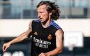 Modric en el entrenamiento merengue de este día. (Real Madrid)