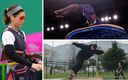 Simone Biles, Gabriela Rodríguez y  Horigome Yuto