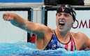 Ledecky celebra tras ganar por primera vez en 1500 metros. Foto: Reuters