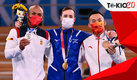 Los medallistas posaron en el podio | AFP