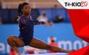 Simone Biles en el evento de piso de la calificación de gimnasia artística en los Juegos Olímpicos de Tokio 2020. Foto: AFP