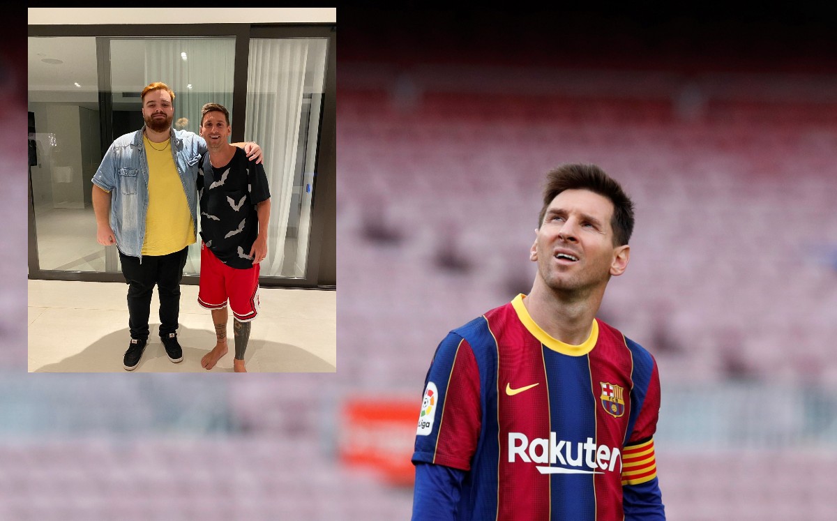 La cena de Messi contó con varios personajes fuera del futbol. Foto: Reuters y Twitter