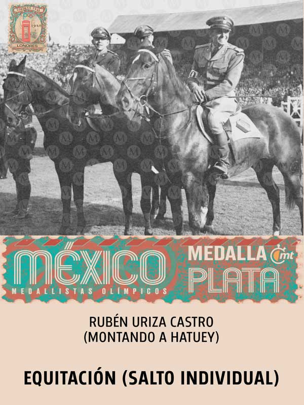 Rubén Uriza: Ecuestre - Plata - Londres 1948
