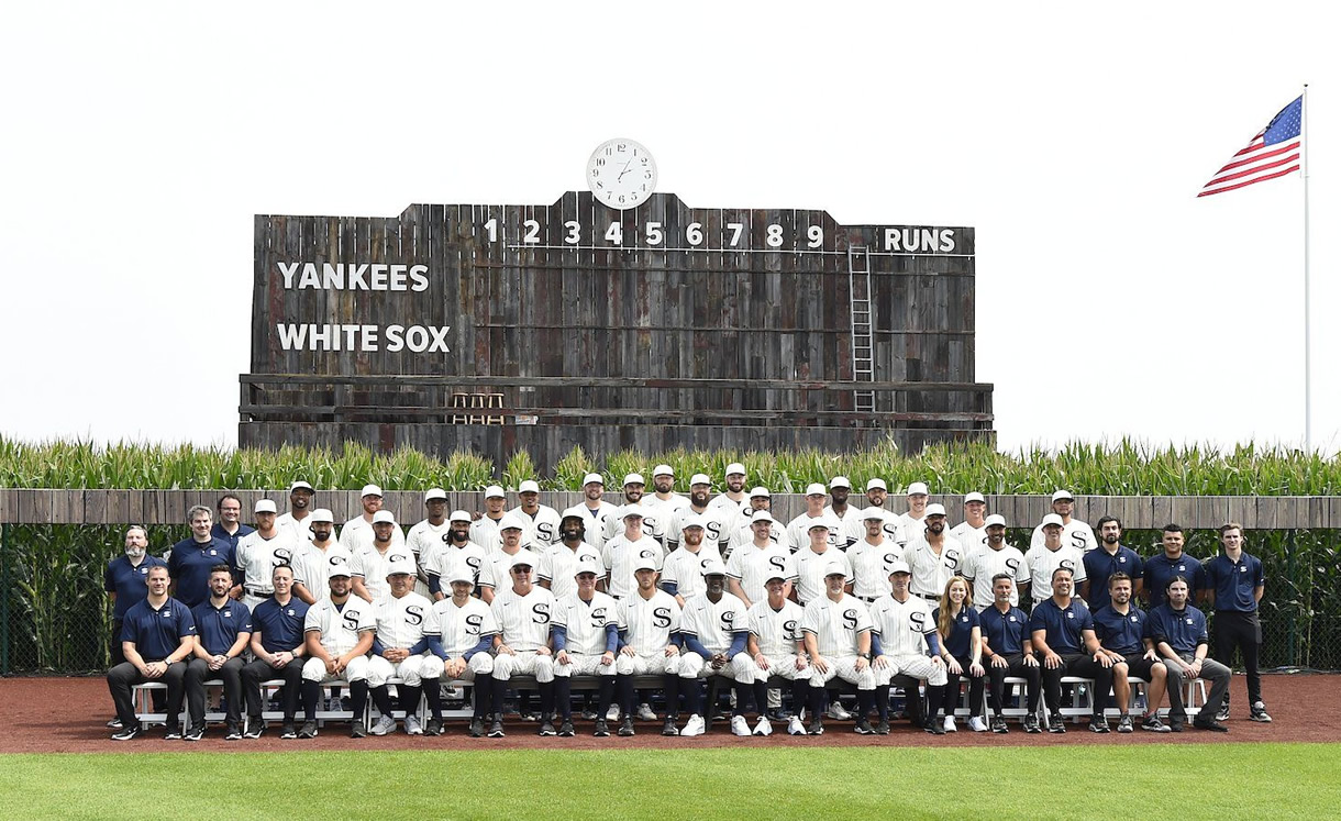 La foto oficial de los Chicago White Sox en el Field of Dreams